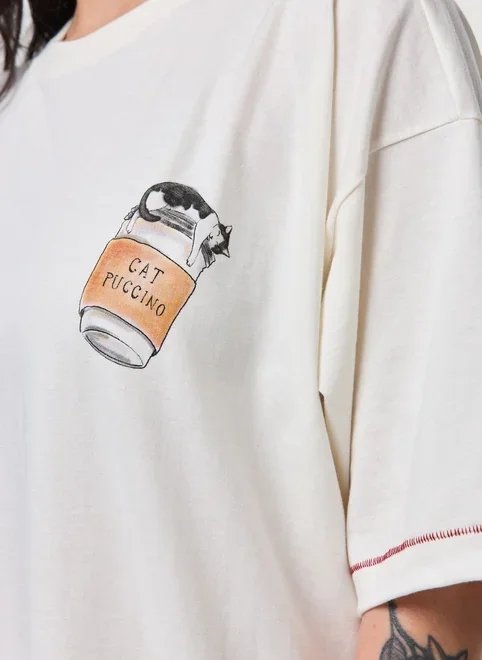 camiseta box off-white café gatinhos camiseta box off-white café gatinhos