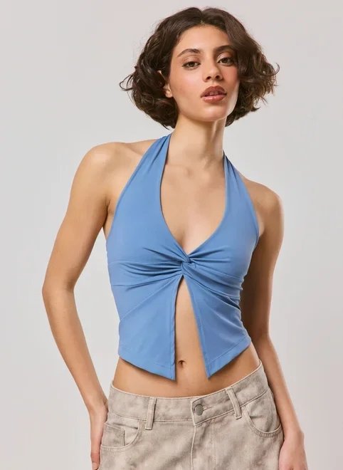 blusa frente única poliamida abertura blusa frente única poliamida abertura