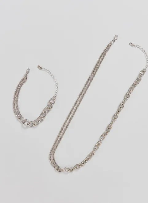 kit colar e pulseira correntes urbanas kit colar e pulseira correntes urbanas