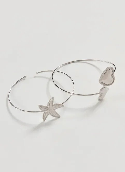 conjunto 2 braceletes prateados conjunto 2 braceletes prateados