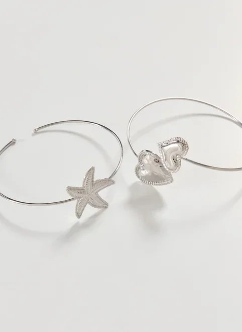 conjunto 2 braceletes prateados conjunto 2 braceletes prateados