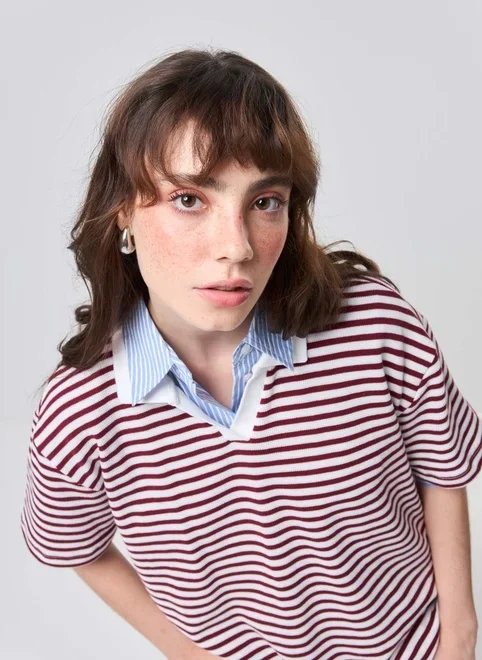 camiseta box polo listrada vinho e branco camiseta box polo listrada vinho e branco