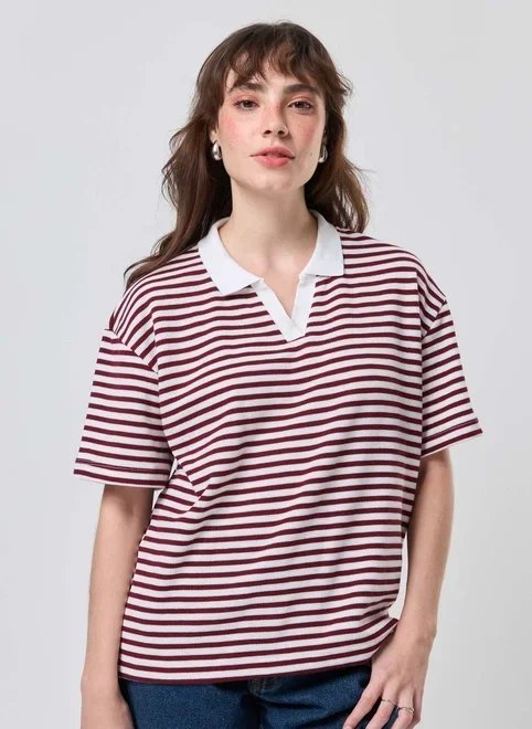 camiseta box polo listrada vinho e branco camiseta box polo listrada vinho e branco