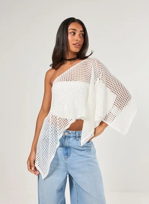 sobreposição em crochê off-white sobreposição em crochê off-white