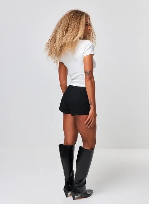 blusa bengaline off‑white zíper frontal blusa bengaline off‑white zíper frontal