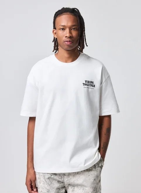 camiseta box malhão off‑white bordado camiseta box malhão off‑white bordado