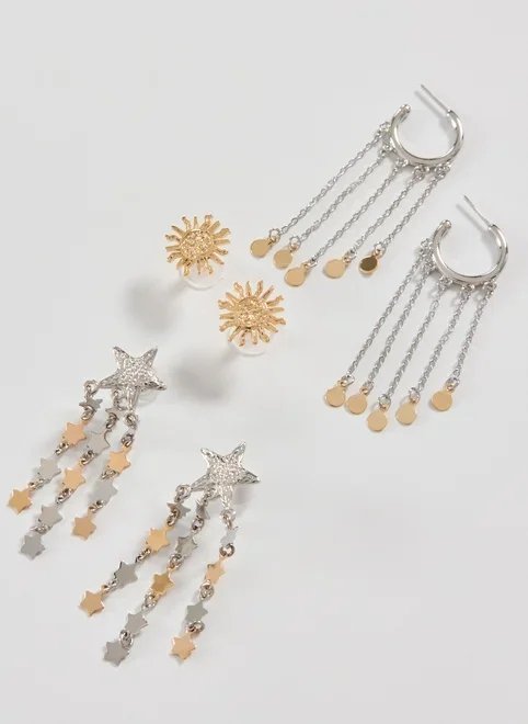 conjunto 3 brincos correntes conjunto 3 brincos correntes