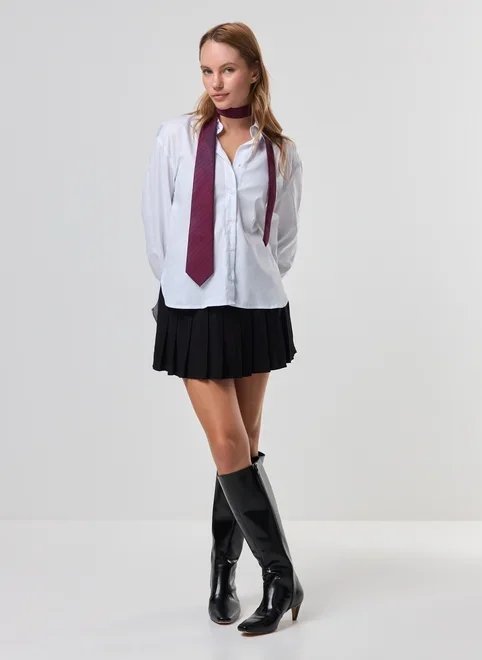 camisa manga longa oversized off-white camisa manga longa oversized off-white