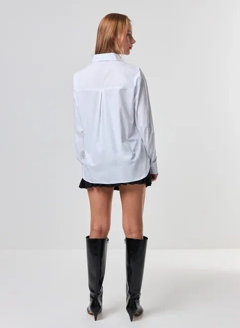 camisa manga longa oversized off-white camisa manga longa oversized off-white