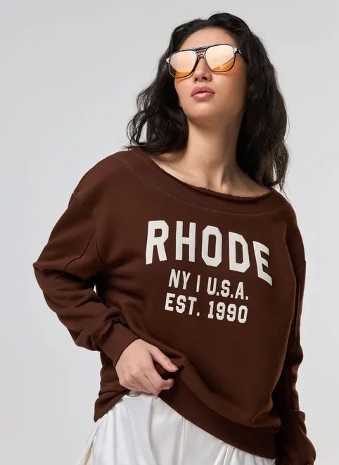 moletom marrom decote canoa rhode moletom marrom decote canoa rhode