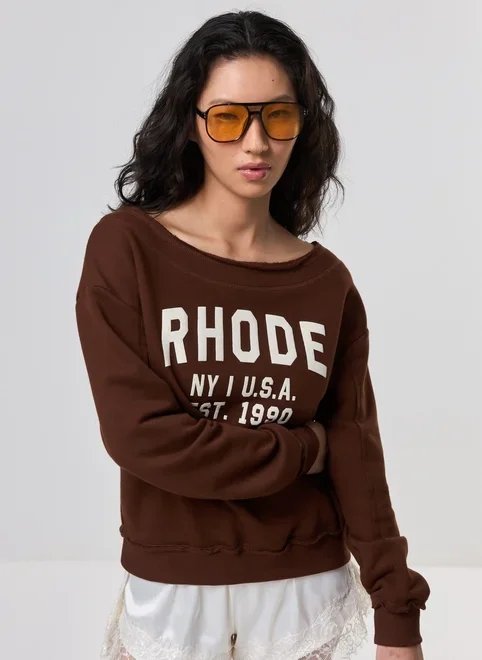 moletom marrom decote canoa rhode moletom marrom decote canoa rhode