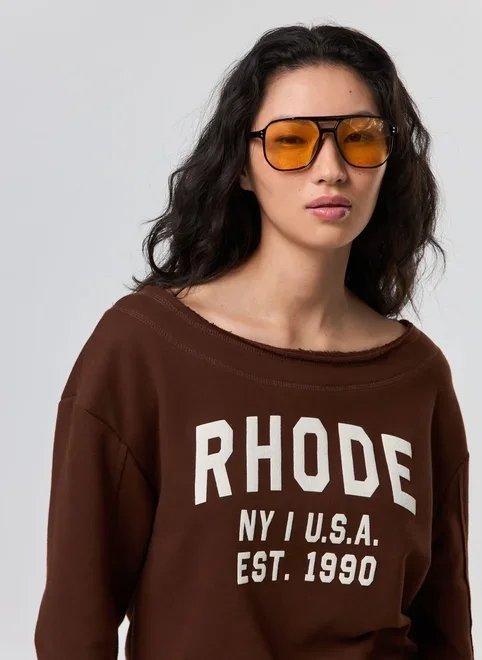 moletom marrom decote canoa rhode moletom marrom decote canoa rhode