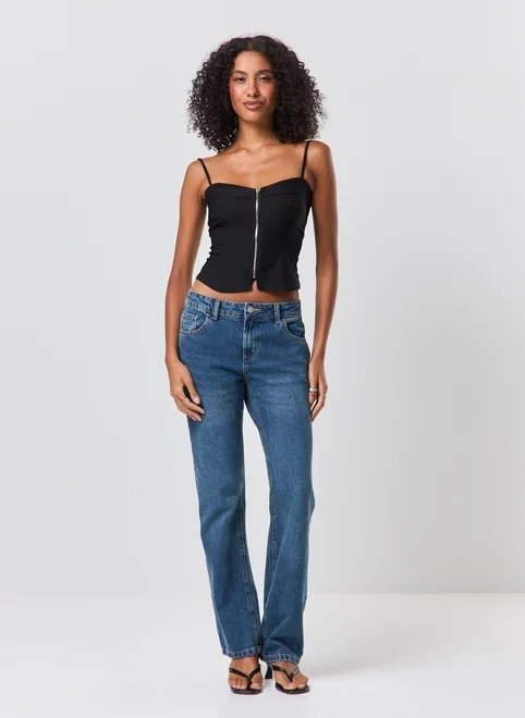 calça jeans reta cintura baixa calça jeans reta cintura baixa