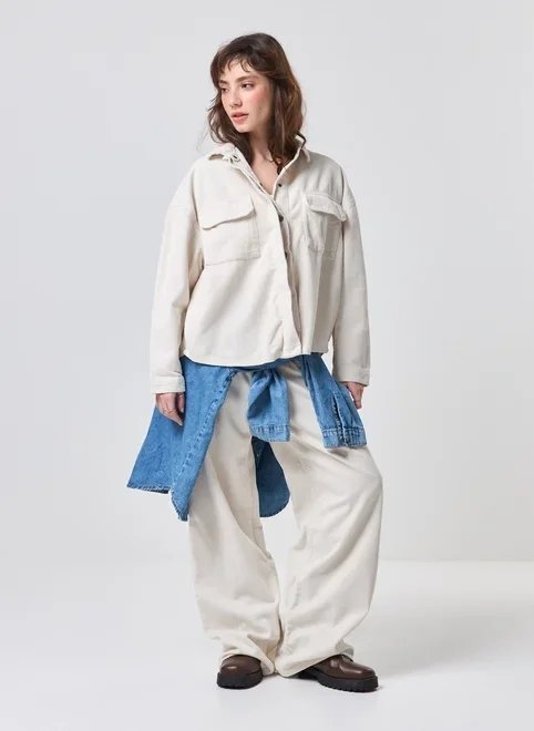 calça wide leg cintura baixa cotelê calça wide leg cintura baixa cotelê