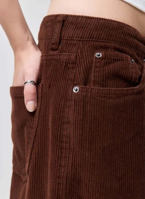 calça wide leg cargo cotelê calça wide leg cargo cotelê