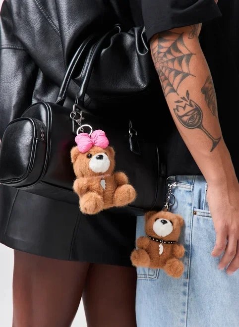 chaveiro pelúcia urso laço chaveiro pelúcia urso laço