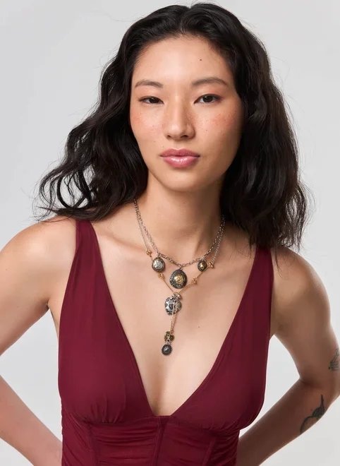 conjunto 2 colares mix prateado e dourado conjunto 2 colares mix prateado e dourado