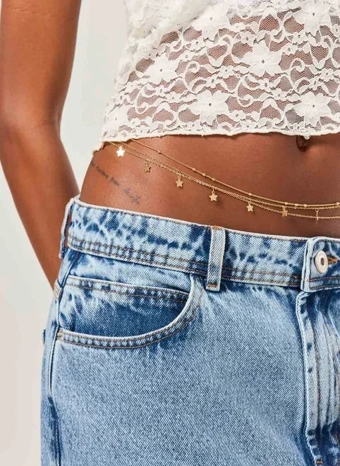 body chain dourada estrelas body chain dourada estrelas