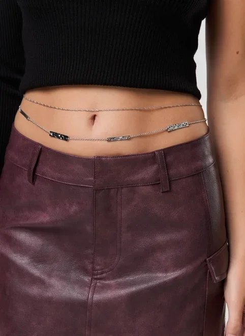 conjunto 2 bellychains prateada plaquinhas conjunto 2 bellychains prateada plaquinhas