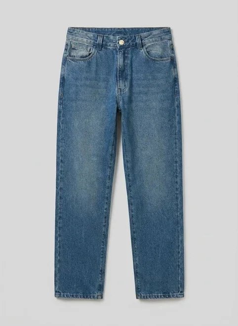 calça jeans reta em jeans circular calça jeans reta em jeans circular