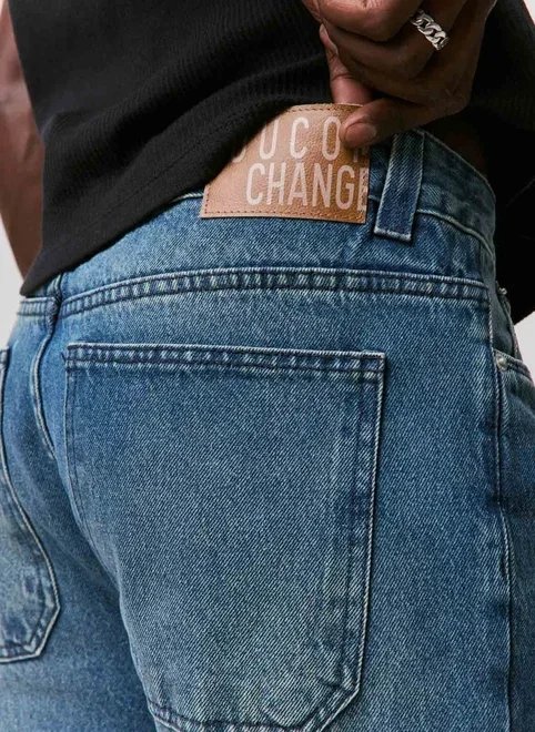 calça jeans reta em jeans circular calça jeans reta em jeans circular