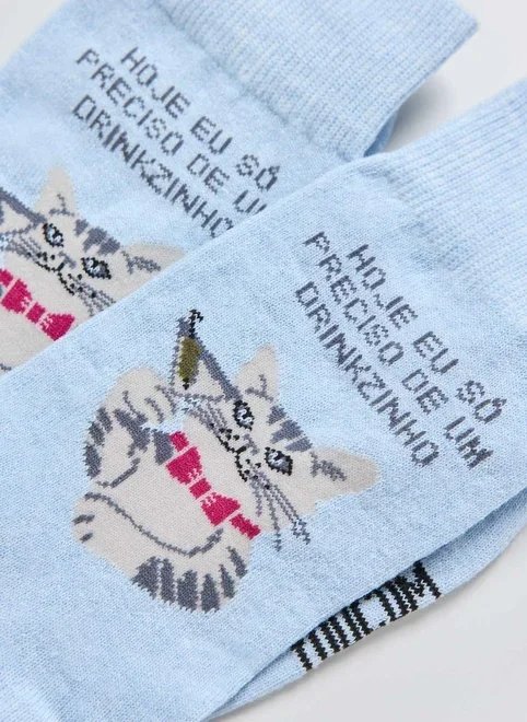 meia azul gato drinkzinho meia azul gato drinkzinho