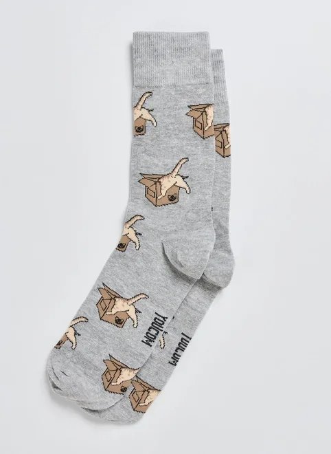 meia cinza gato na caixa meia cinza gato na caixa