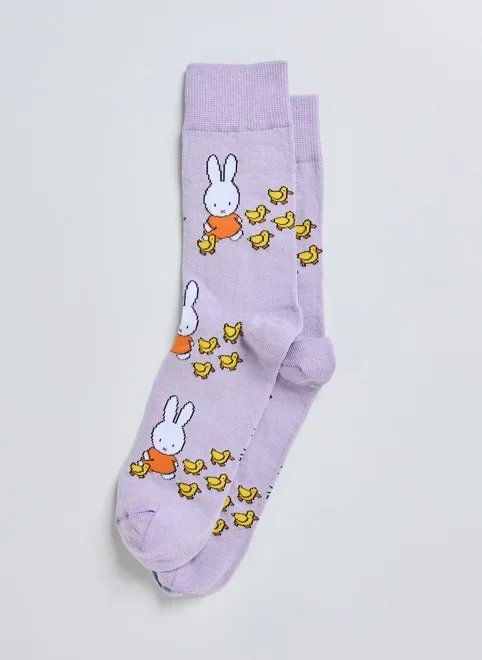 meia lilás miffy com patinhos meia lilás miffy com patinhos
