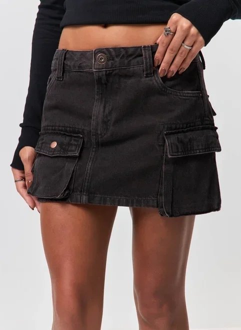 saia jeans black cargo saia jeans black cargo