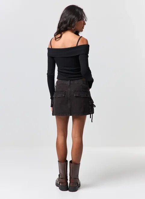 saia jeans black cargo saia jeans black cargo
