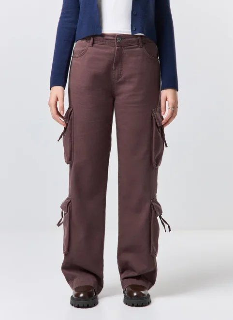 calça sarja cargo cintura baixa calça sarja cargo cintura baixa