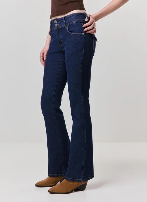 calça jeans bootcut cintura baixa calça jeans bootcut cintura baixa