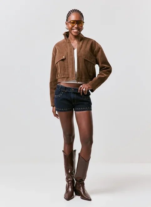 micro short jeans cintura baixa tachinhas micro short jeans cintura baixa tachinhas