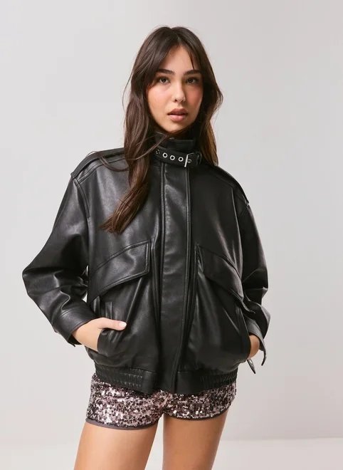 jaqueta bomber gola fivela jaqueta bomber gola fivela