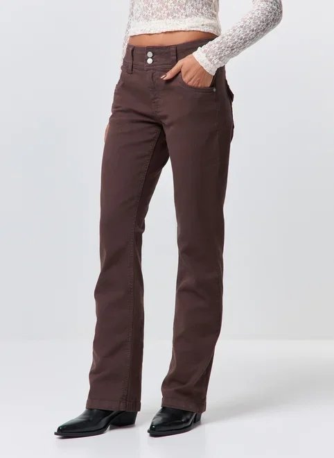 calça bootcut sarja marrom calça bootcut sarja marrom