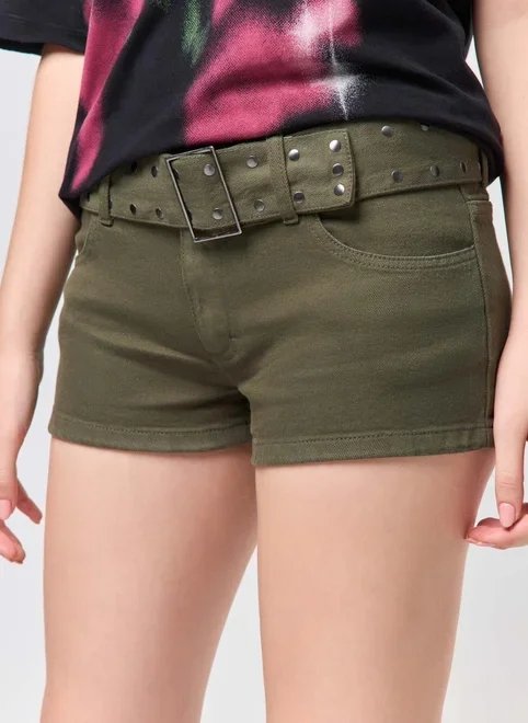 micro short sarja cinto tachinhas micro short sarja cinto tachinhas