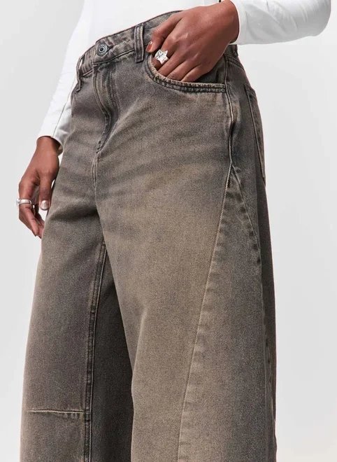 calça barrel jeans dirty cintura baixa calça barrel jeans dirty cintura baixa