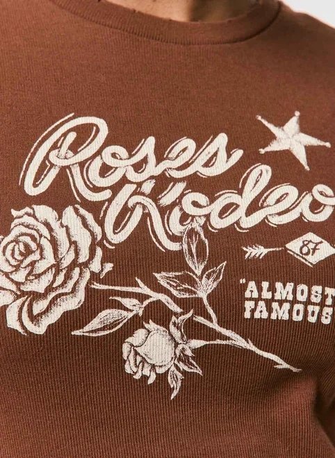 blusa mini tee marrom rodeo blusa mini tee marrom rodeo