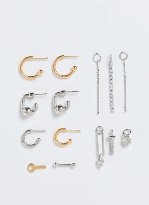 conjunto 3 argolas com pingentes conjunto 3 argolas com pingentes