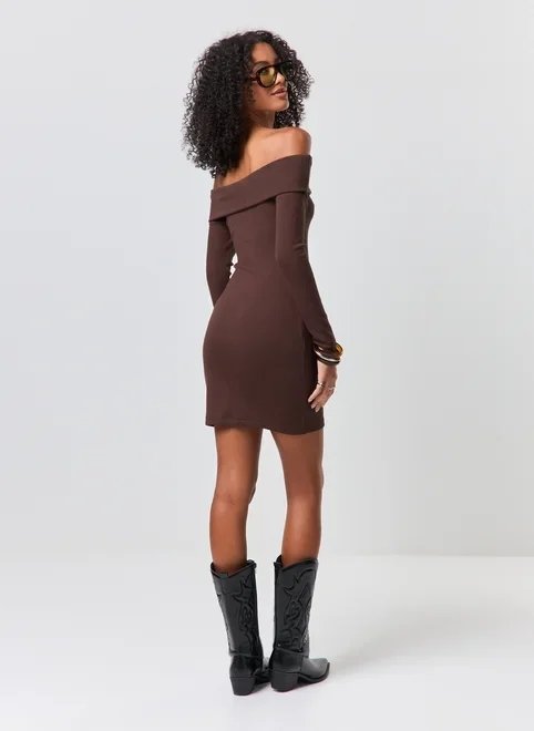 vestido curto manga longa ombro a ombro vestido curto manga longa ombro a ombro