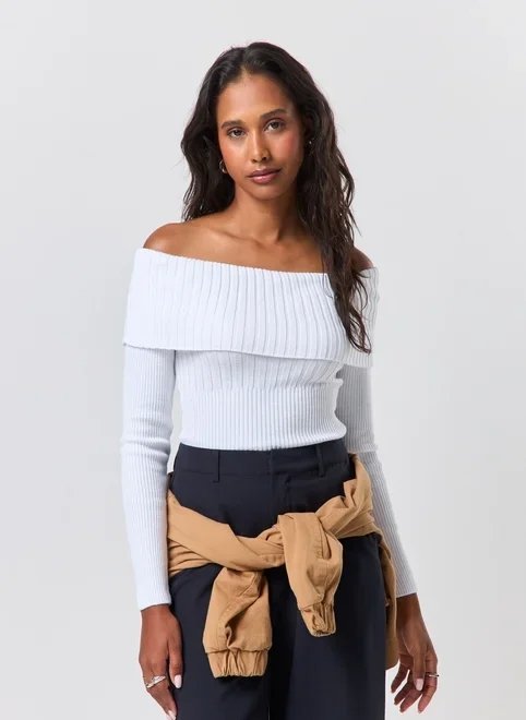 blusa manga longa tricô pala dobrada blusa manga longa tricô pala dobrada