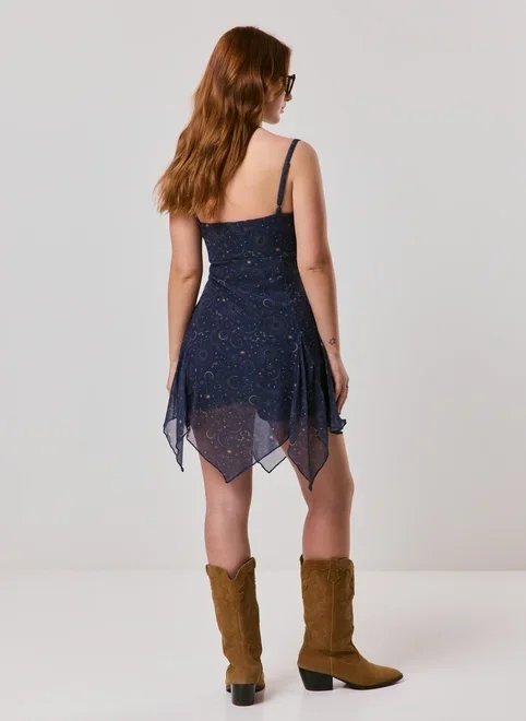vestido estampa mística assimétrico vestido estampa mística assimétrico