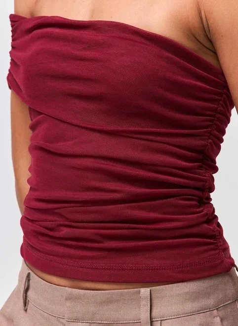 blusa tule ombro único blusa tule ombro único