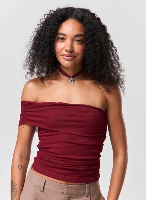 blusa tule ombro único blusa tule ombro único
