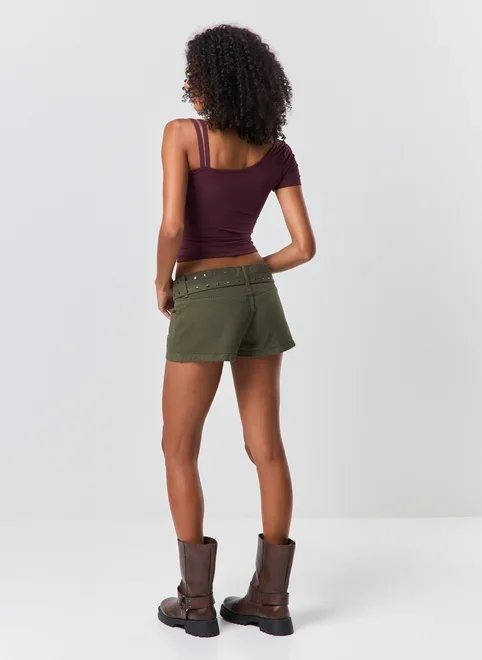 cropped mangas assimétricas em poliamida cropped mangas assimétricas em poliamida