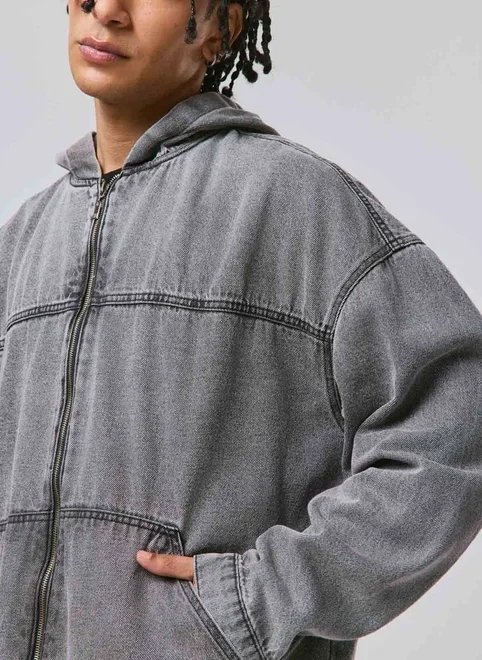 jaqueta box jeans com capuz jaqueta box jeans com capuz