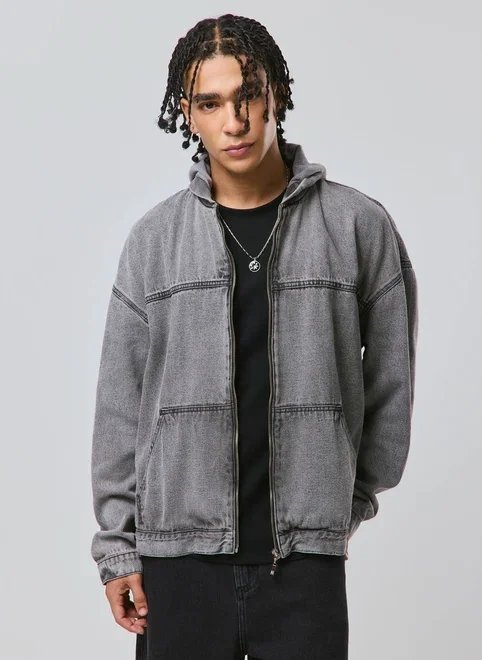 jaqueta box jeans com capuz jaqueta box jeans com capuz