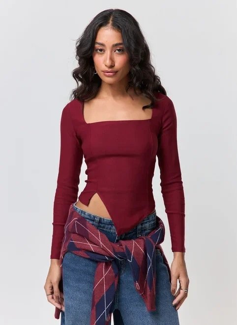 blusa manga longa bengaline assimétrica blusa manga longa bengaline assimétrica