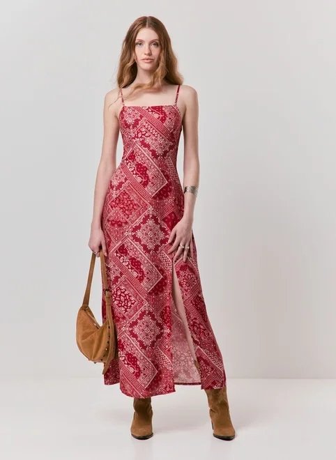 vestido midi estampa bandana vestido midi estampa bandana