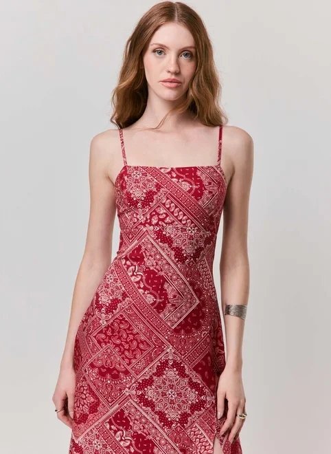 vestido midi estampa bandana vestido midi estampa bandana